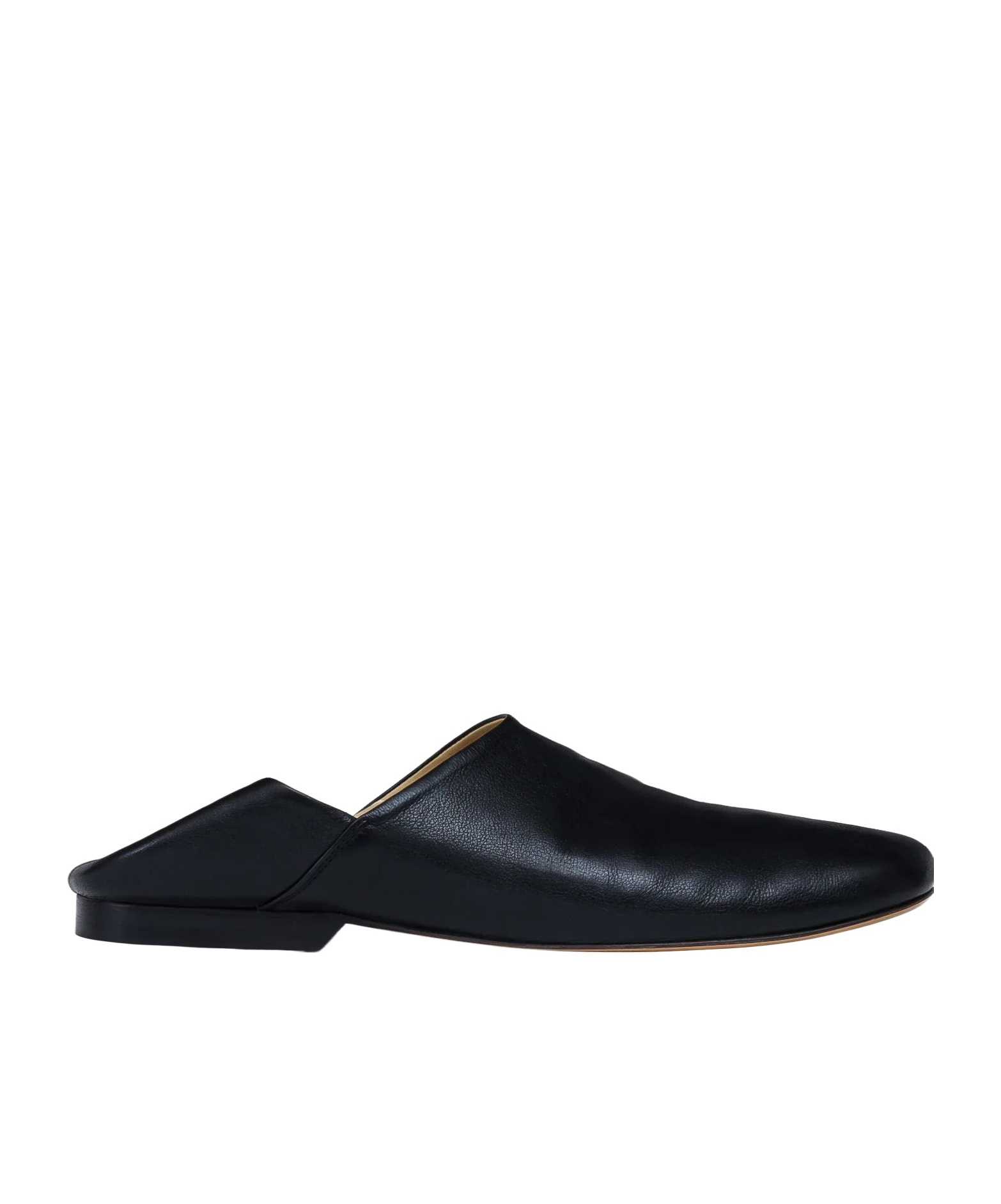 Lemaire Folding-heel Leather Slippers In Black