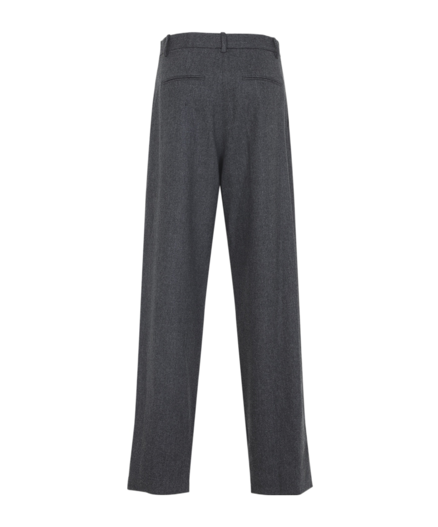 Khaite Wool Straight-leg Trousers In Gray