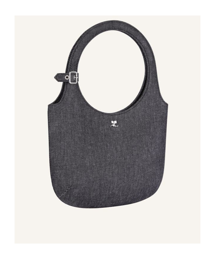 Shop Courrèges Holy Denim Tote Bag In Black