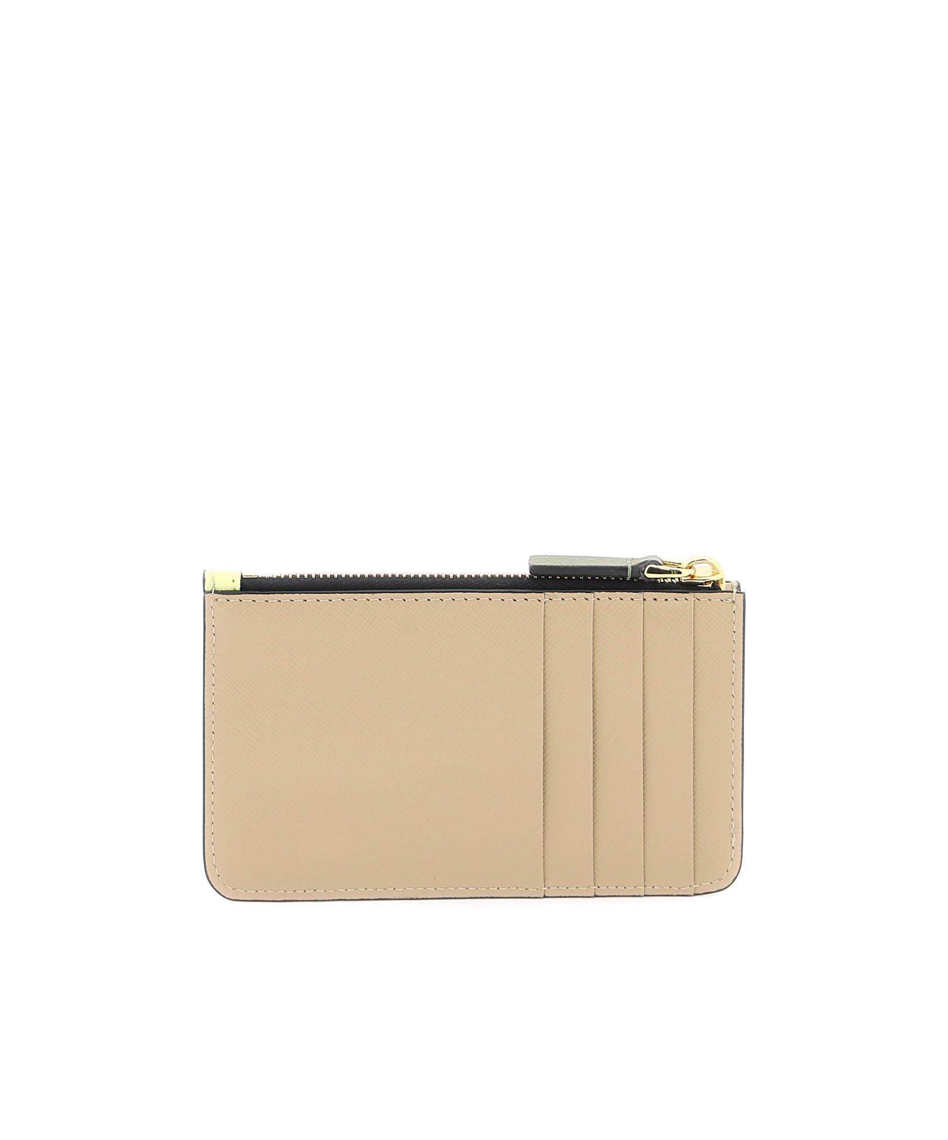 Marni Tricolor Zippered Cardholder In Yellow