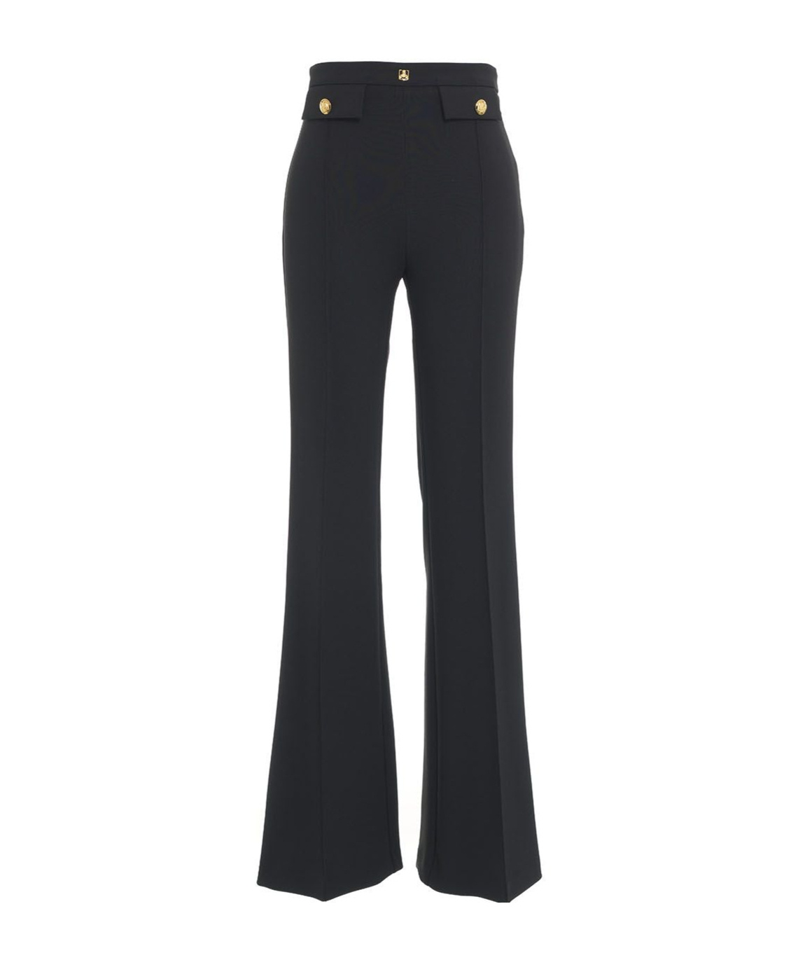 ELISABETTA FRANCHI LOGO-PLAQUE FLARED TROUSERS