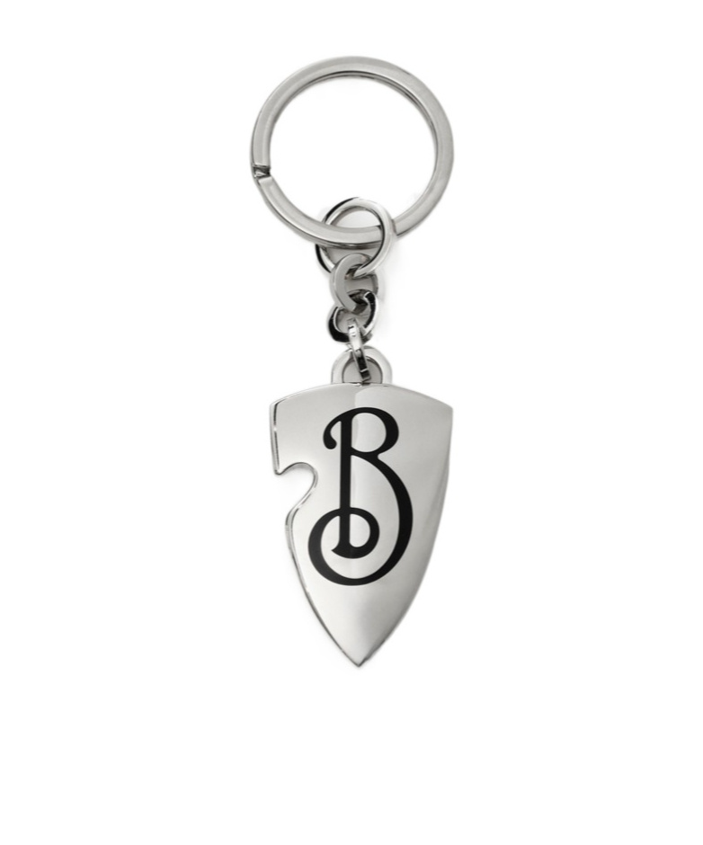 Burberry B Shield Keyring In White