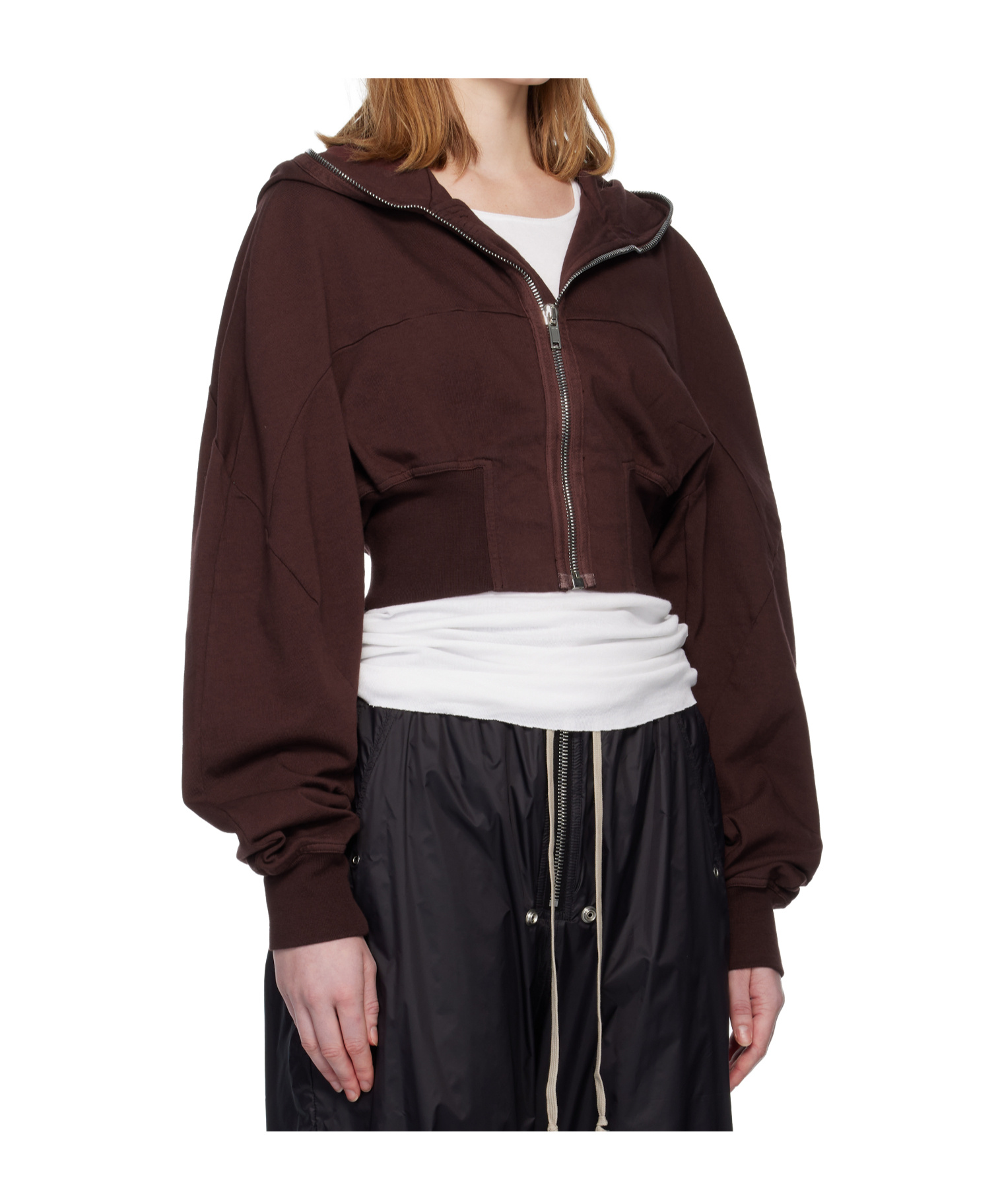 Rick Owens Drkshdw Cropped Hoodie In Black