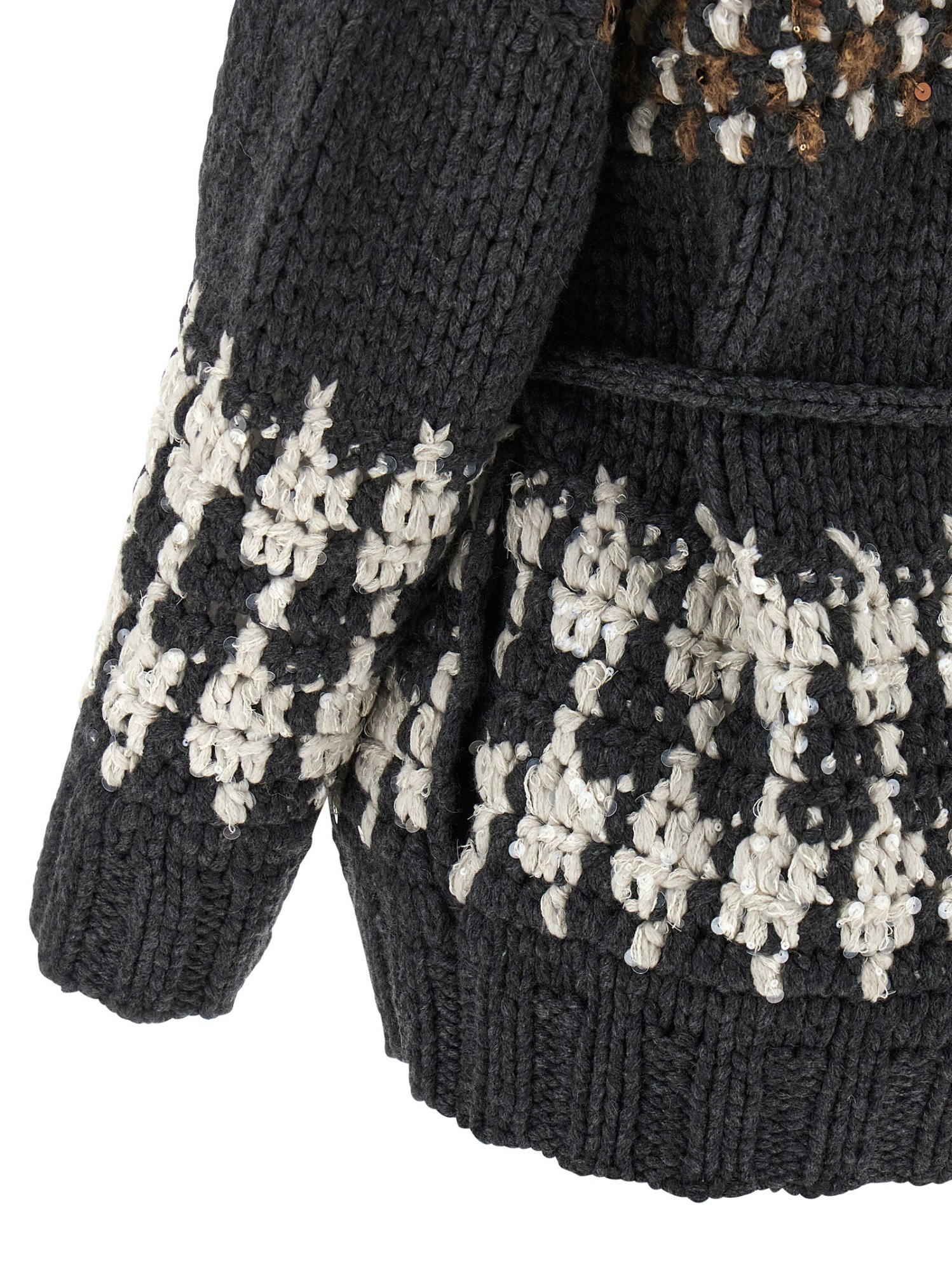 Brunello Cucinelli Knit Cardigan Sweaters And Cardigans Multicolor In Black