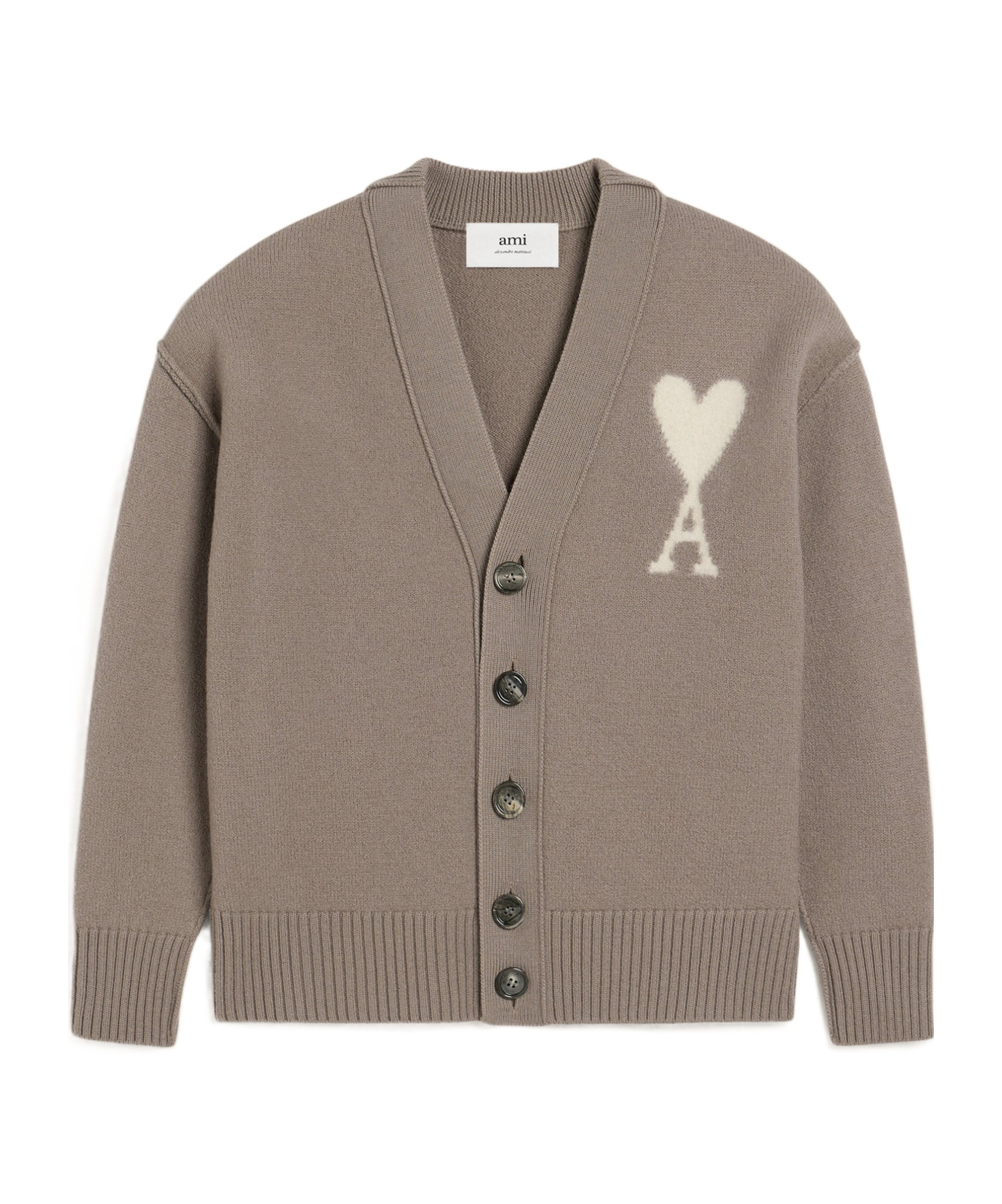 Ami Alexandre Mattiussi Ami Paris Cardigan In Gray