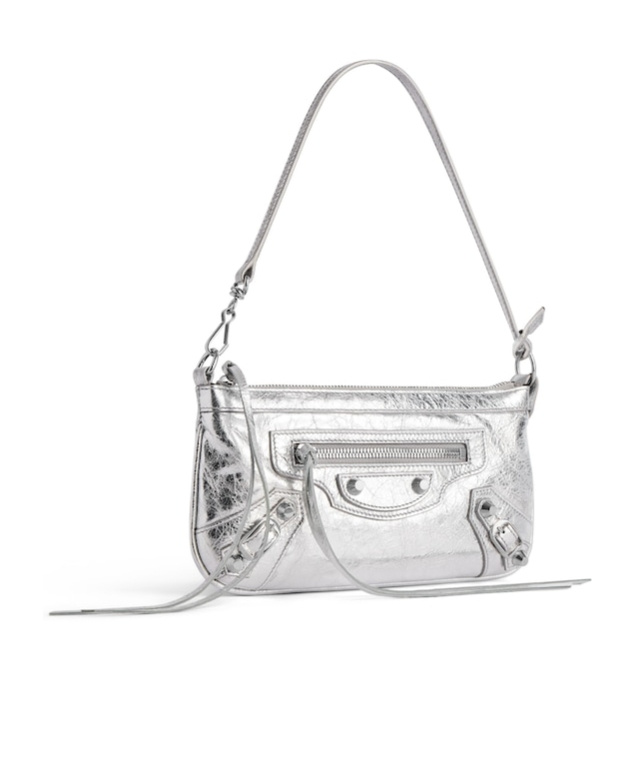 Balenciaga Women's Le City Pouch On Strap In Silver In Silver
