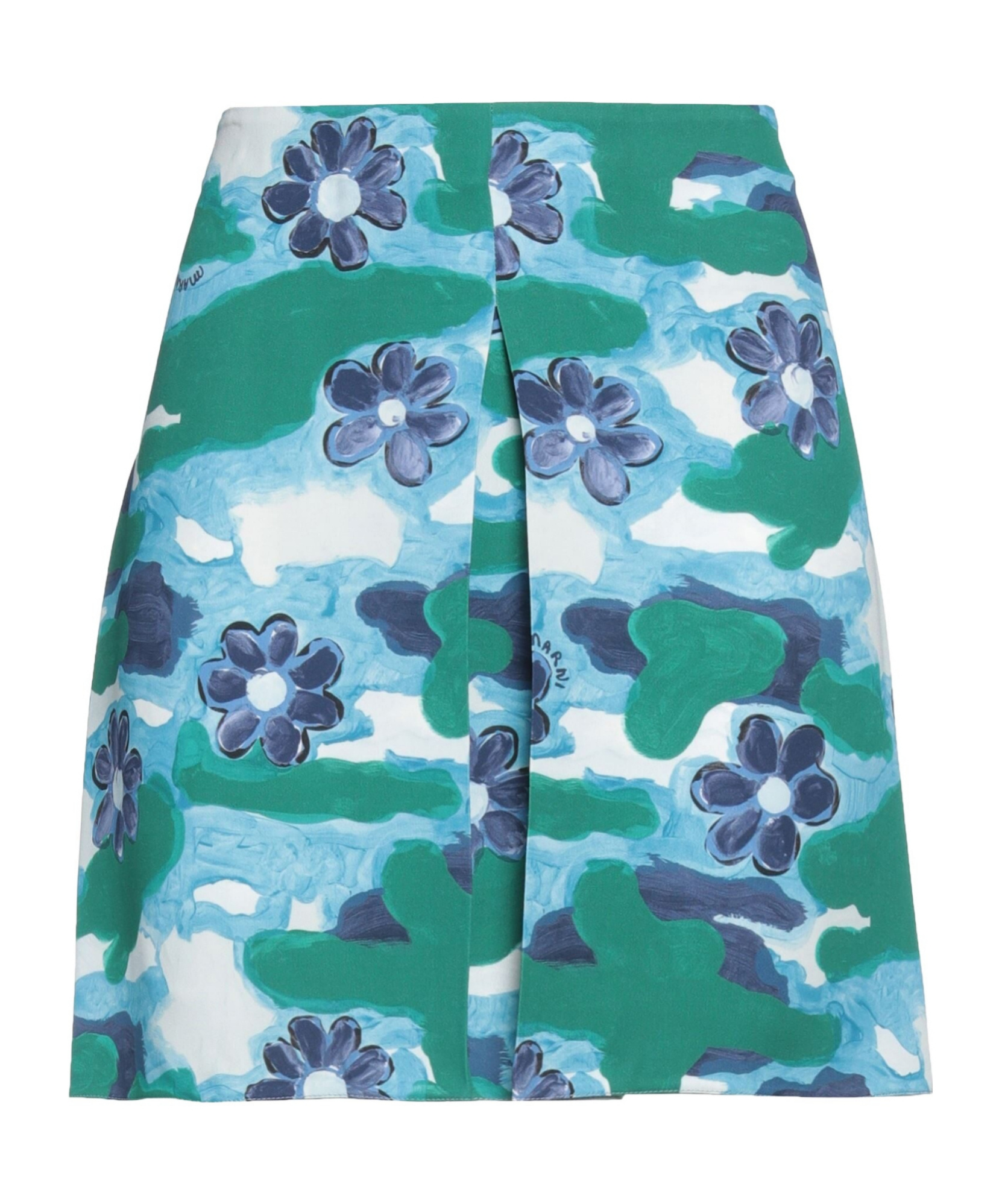 Marni Floral Print Midi Skirt In Blue