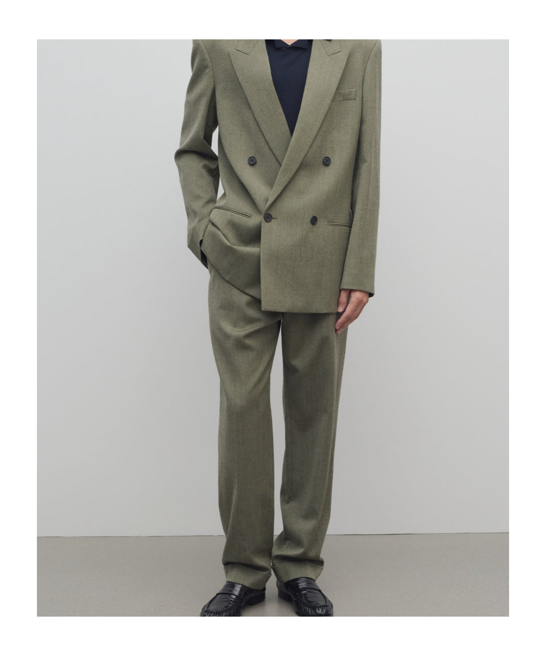The Row Seth Wool Trousers In Green