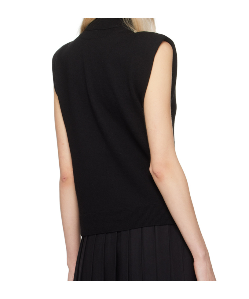THE FRANKIE SHOP NADIA ROLLNECK WOOL SWEATER VEST