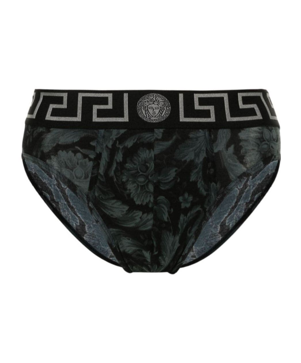 Versace Baroque-print Cotton Briefs In Black
