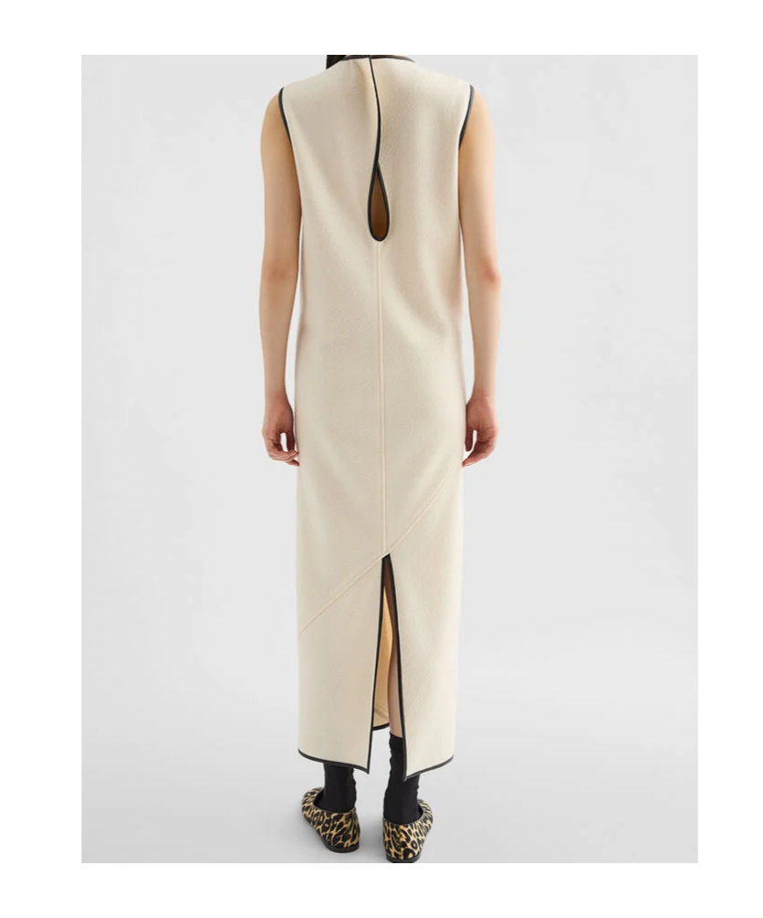Jil Sander Contrasting-trim Maxi Dress In Neutral
