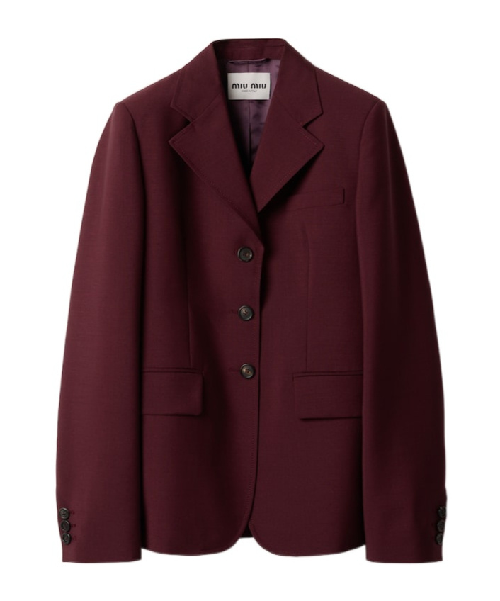Miu Miu Long-sleeved Jacket In Brown