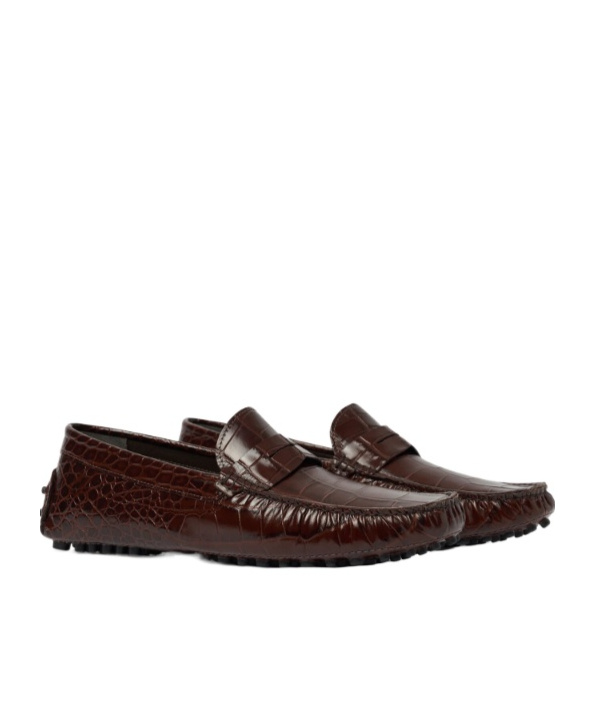 Scarosso Michael Almond Toe Loafers In Brown