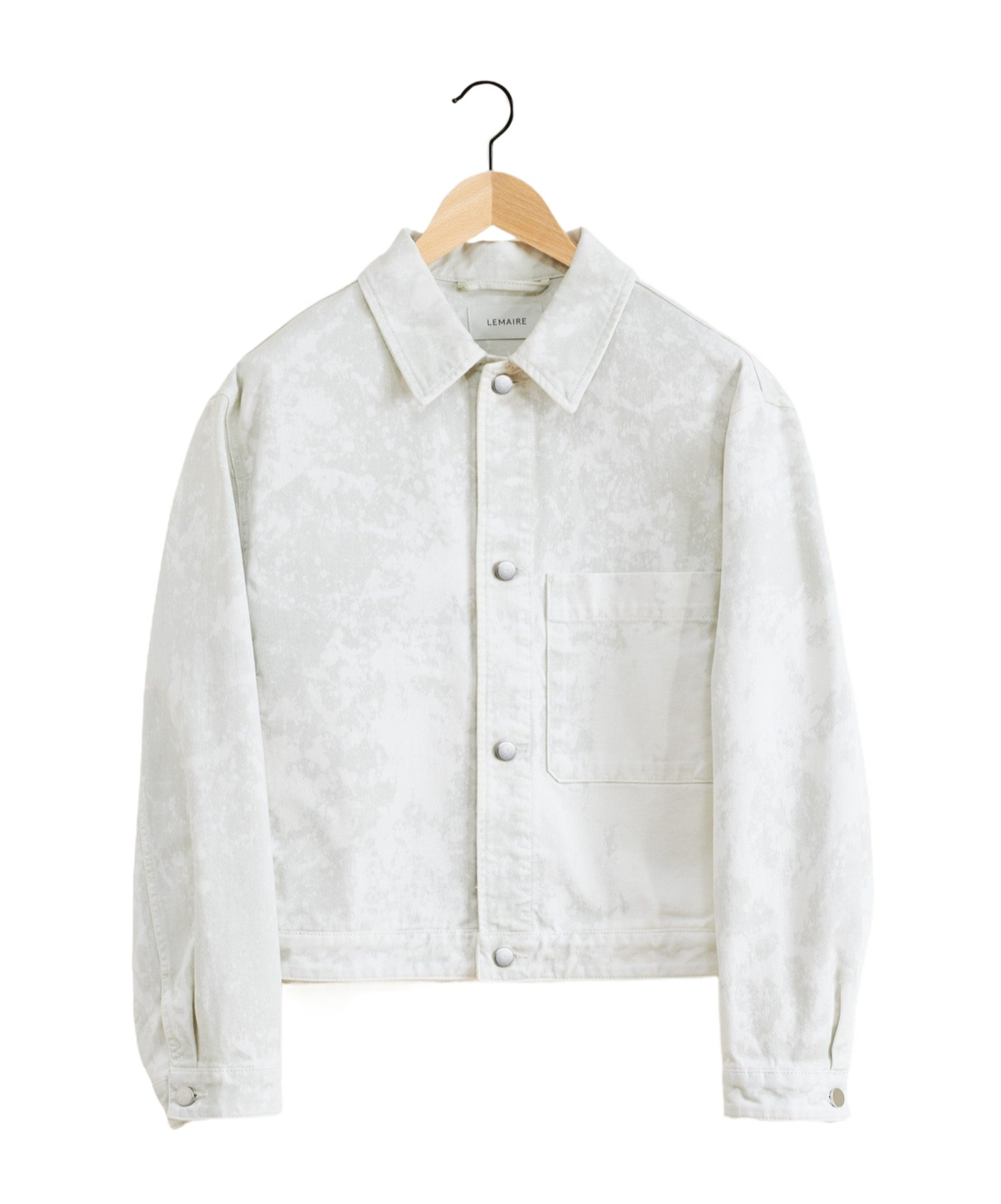 Lemaire Chest Pocket Long-sleeved Denim Coat In White