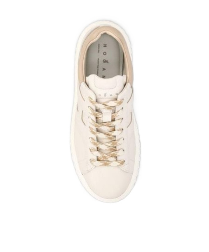 Hogan H-stripes Lace-up Sneakers In Neutral