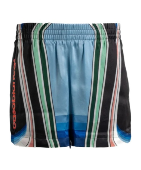 Casablanca Graphic-pattern Silk Shorts In Multi