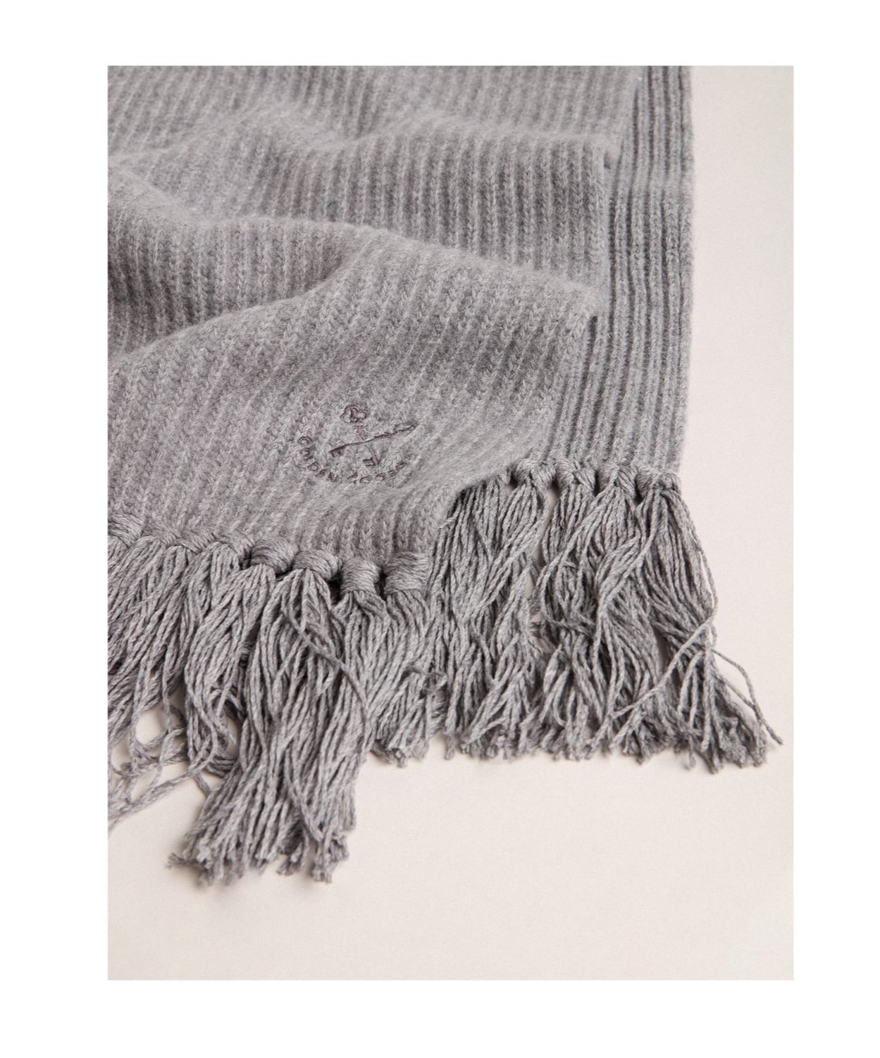Golden Goose Ribbed-knit Wool Scarf In Gray