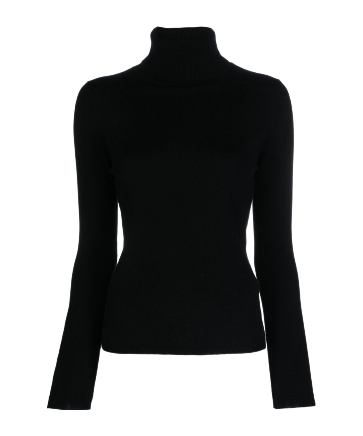 Allude Black Wool Turtleneck In Black