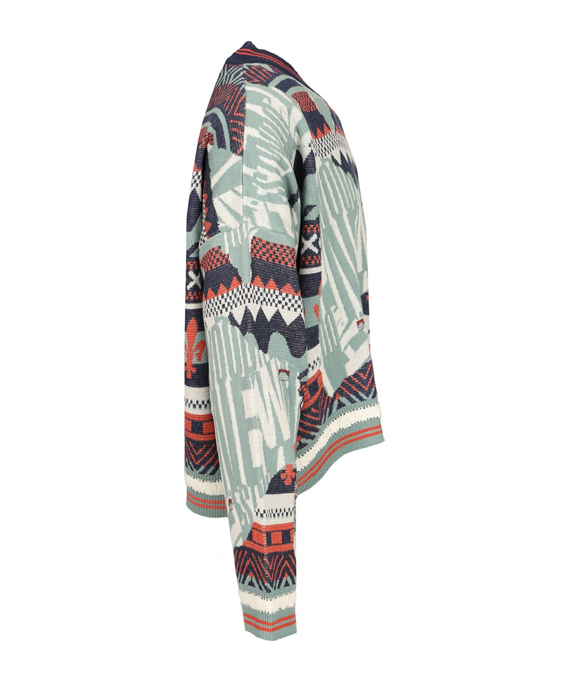 Vivienne Westwood Broken Fair Isle Jumper Linen Wool Blend M/l Unisex In Multi