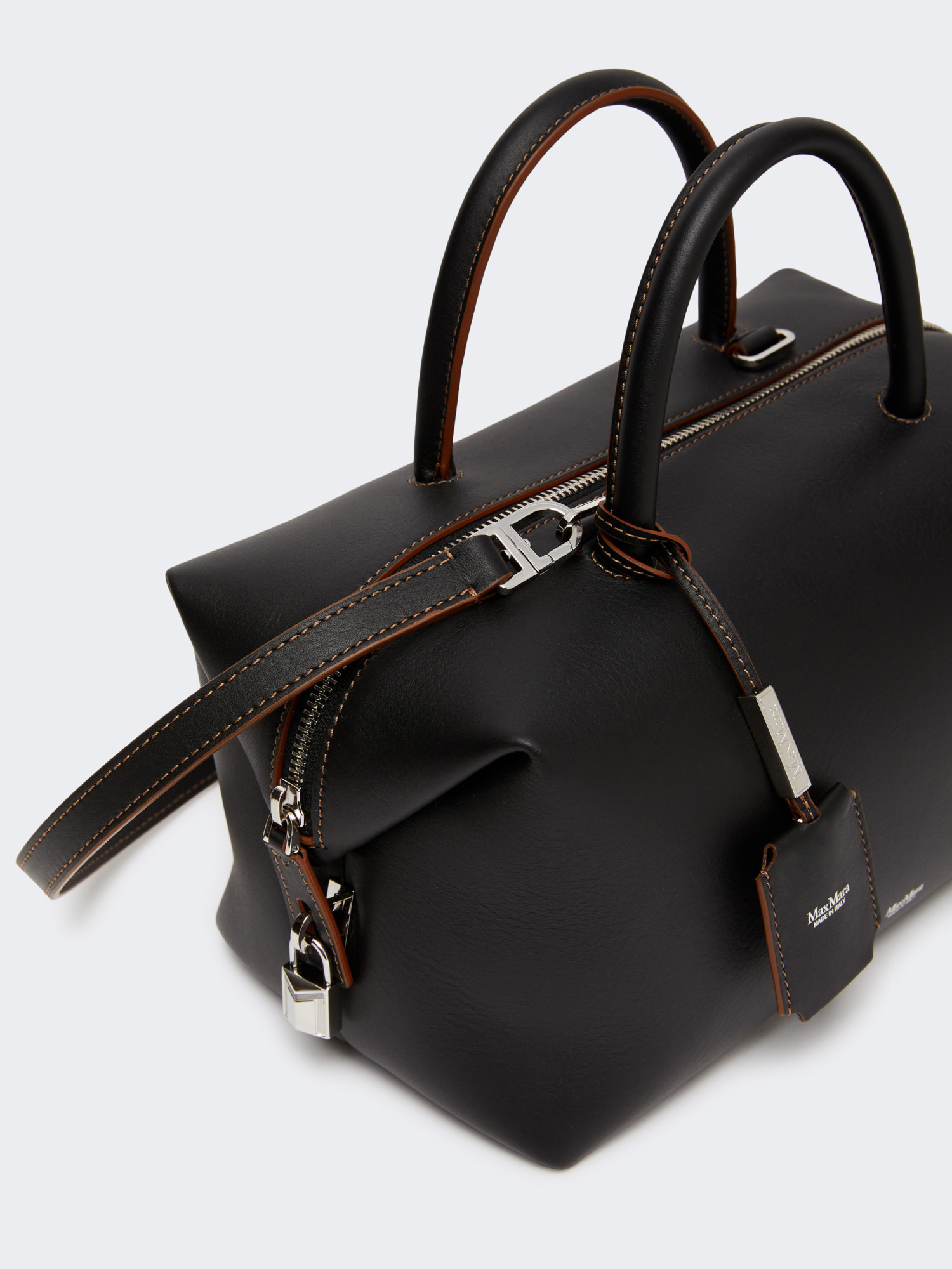 Max Mara Medium Natural Leather Bowler Bag