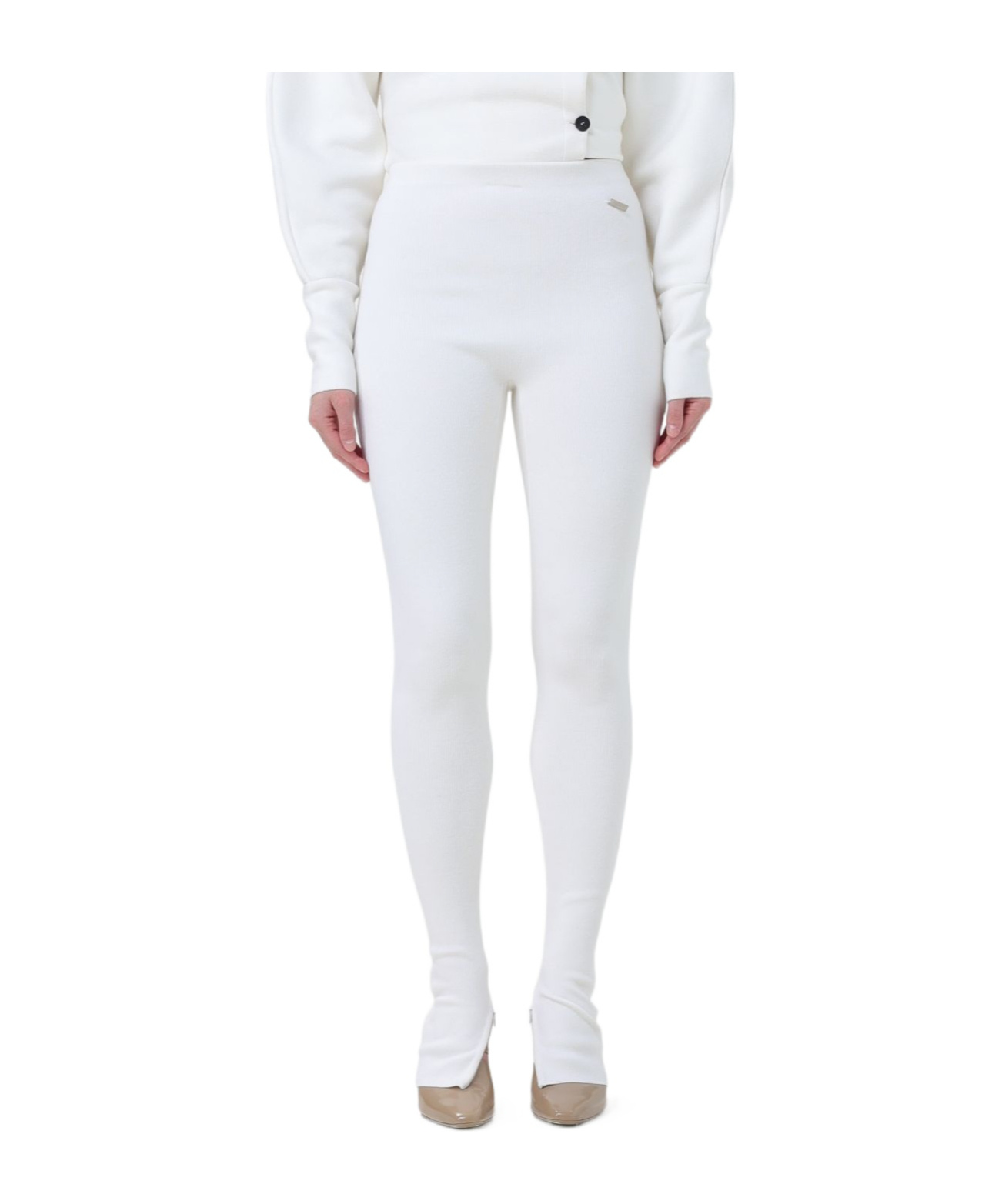 Ferragamo Blended Casual Pants In White
