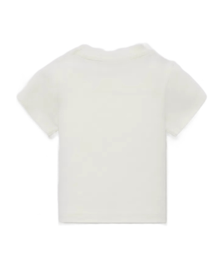Moncler Enfant Logo Printed Crewneck T-shirt In White