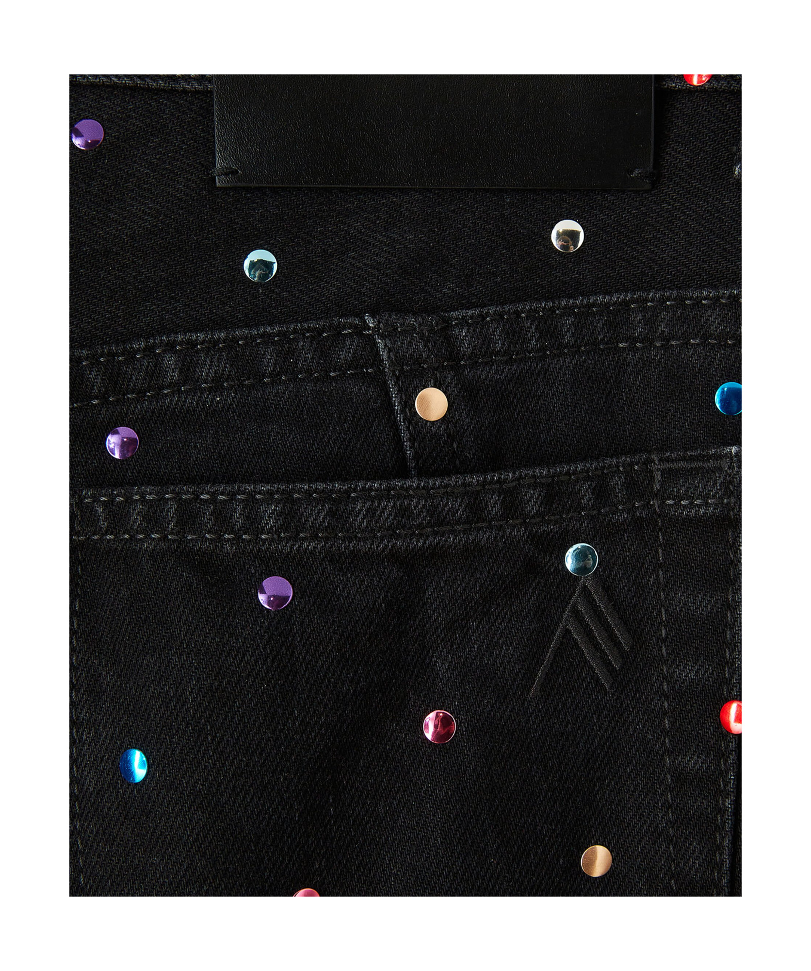 Attico Fern Embellished Low-rise Wide-leg Cargo Jeans In Black