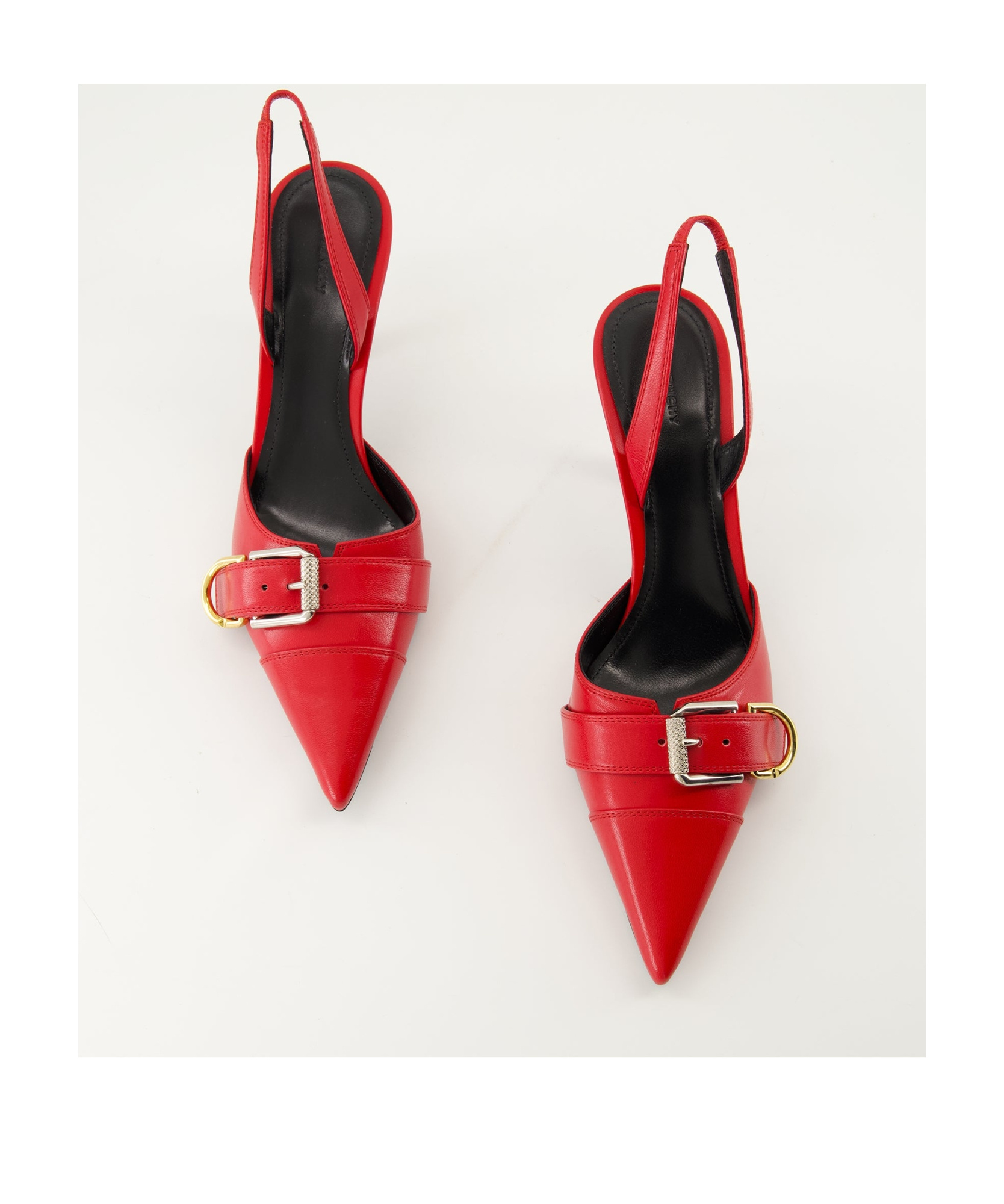 Givenchy Voyou Slingbacks In Leather In Red