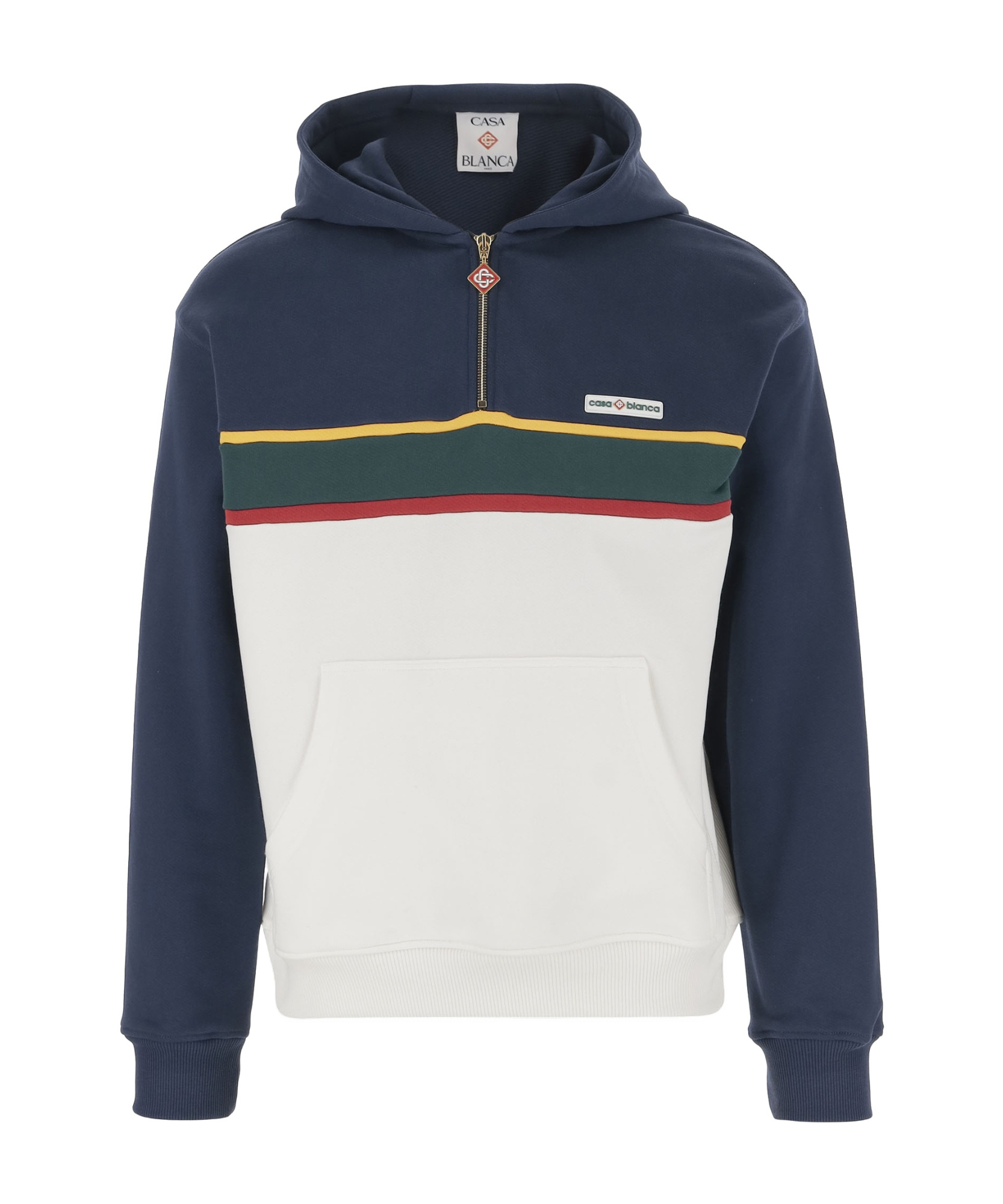 Shop Casablanca Colour-block Hoodie In White