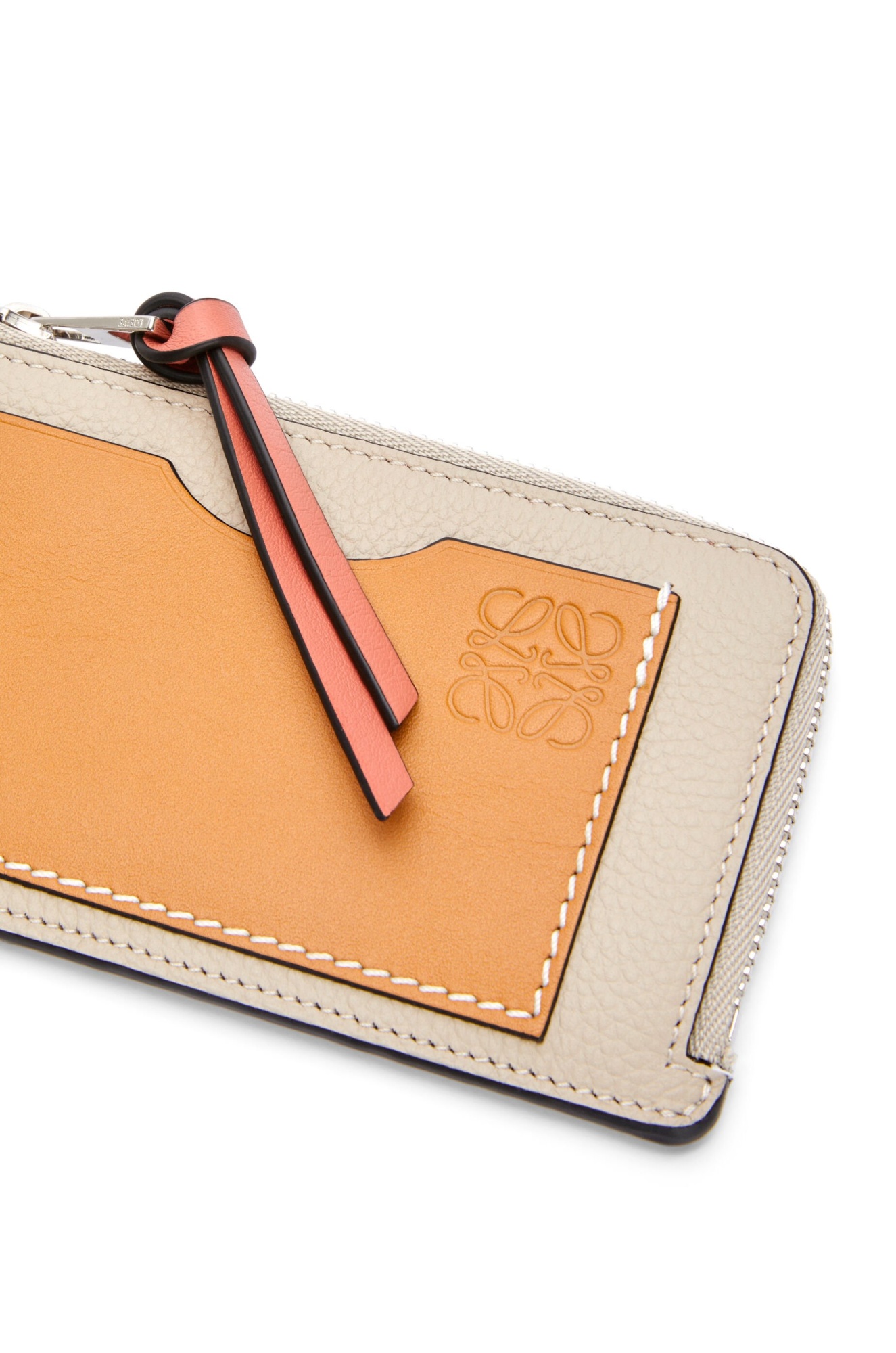 Loewe Grain Logo Wallet In Nude