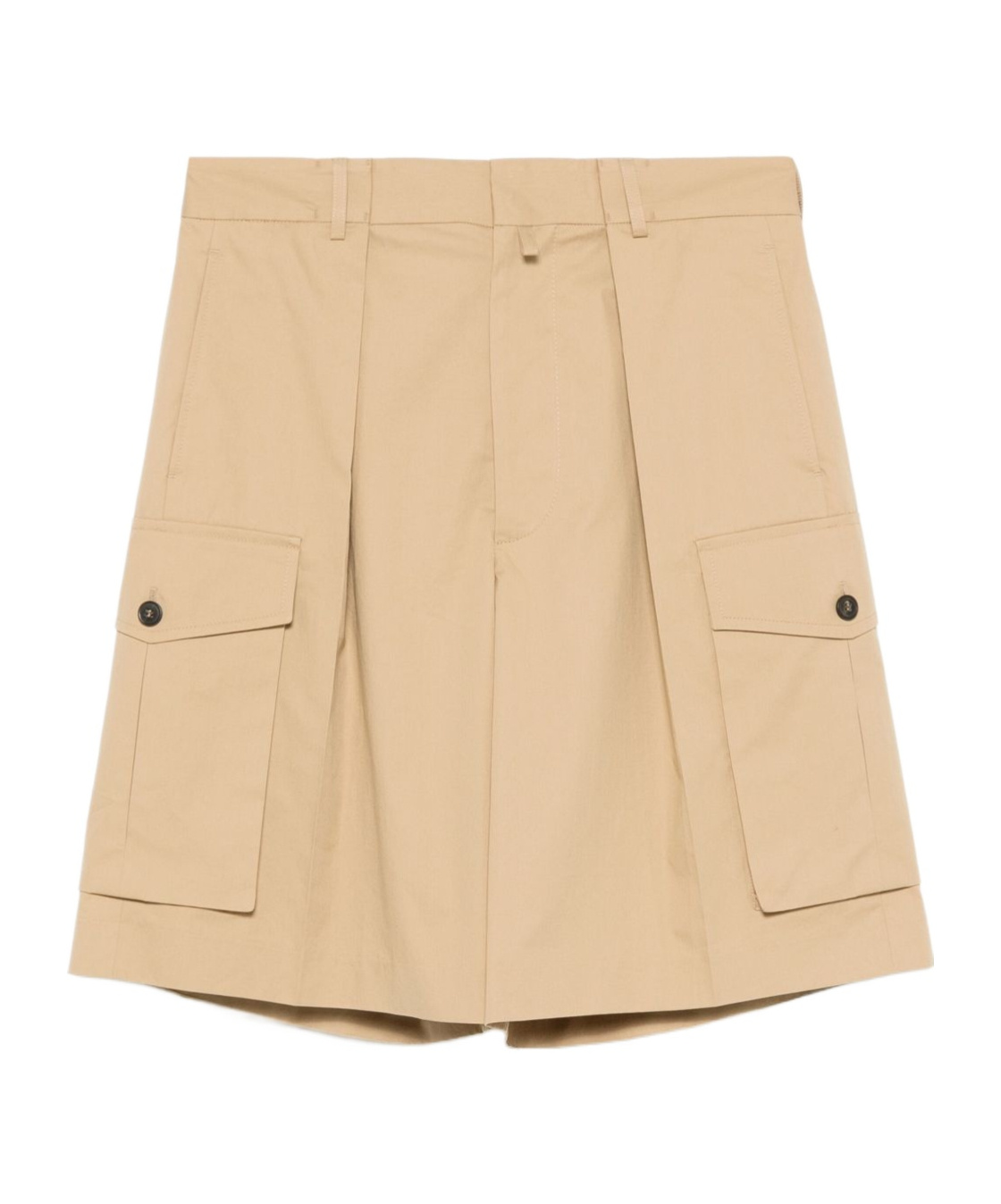 Dries Van Noten Straight Shorts With Belt Loops And Button Detailing In Neutral