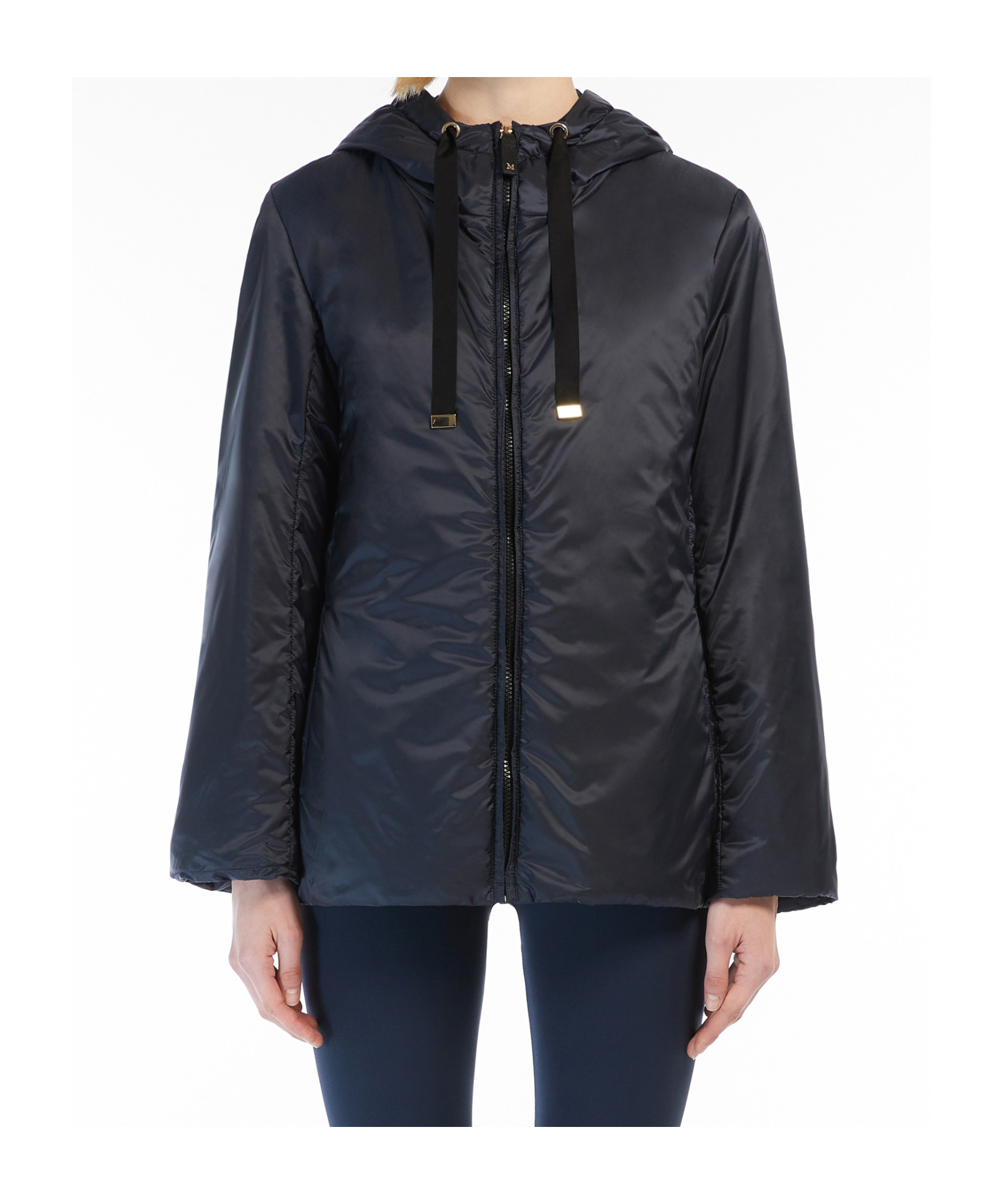 Max Mara Travel Waterproof Technical Fabric Jacket In Black