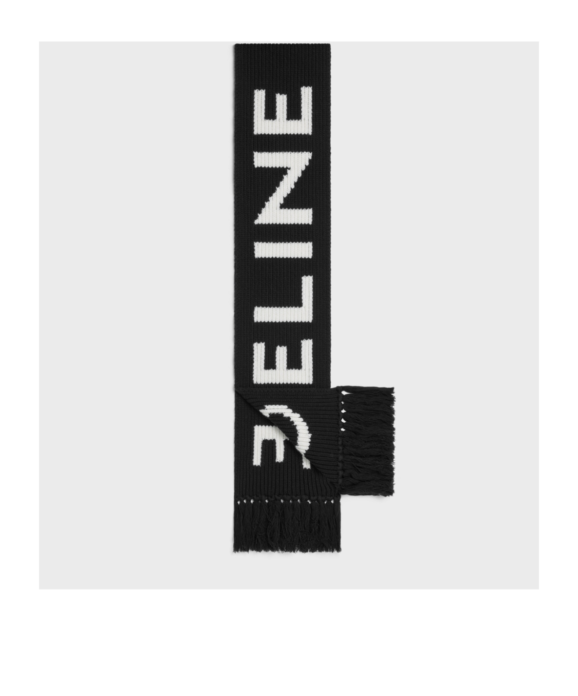 Celine Fringed Scarf In Wool