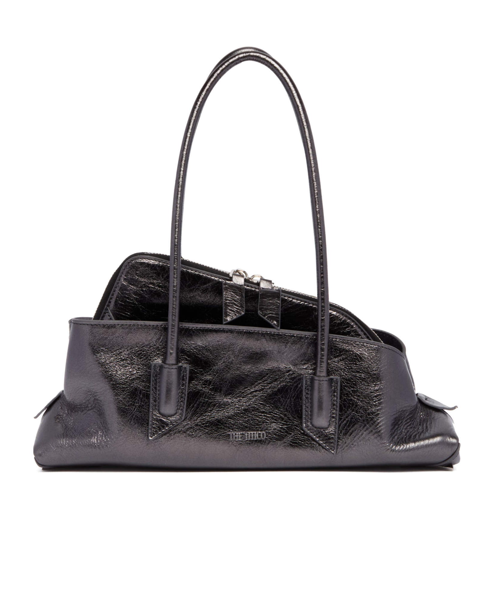 Attico Charcoal Leather Small La Passeggiata Handbag