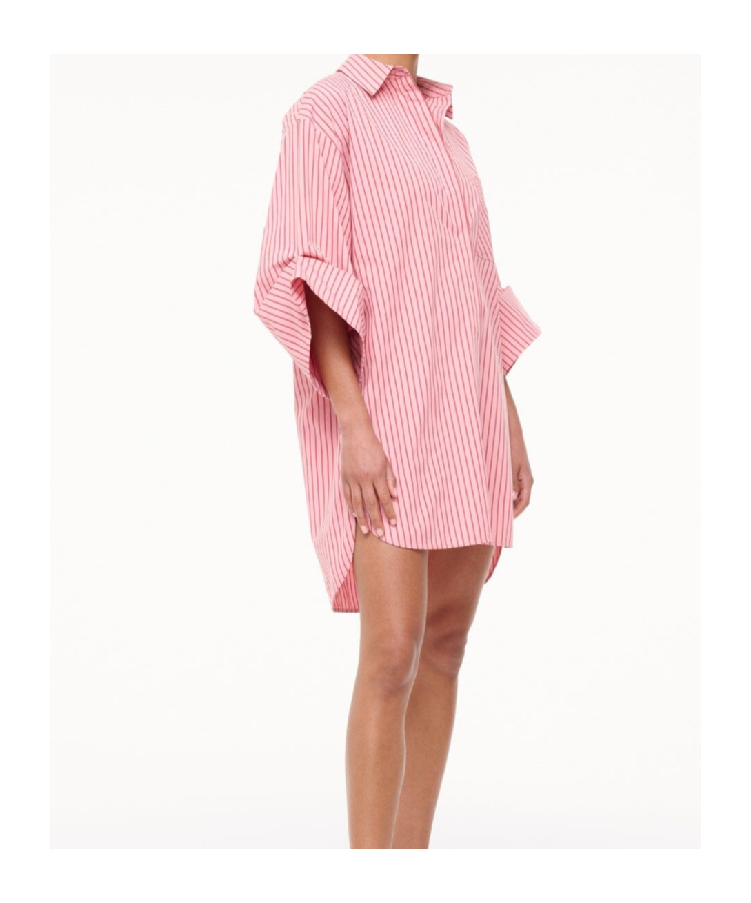 Staud Nico Dress Montauk Stripe In Pink