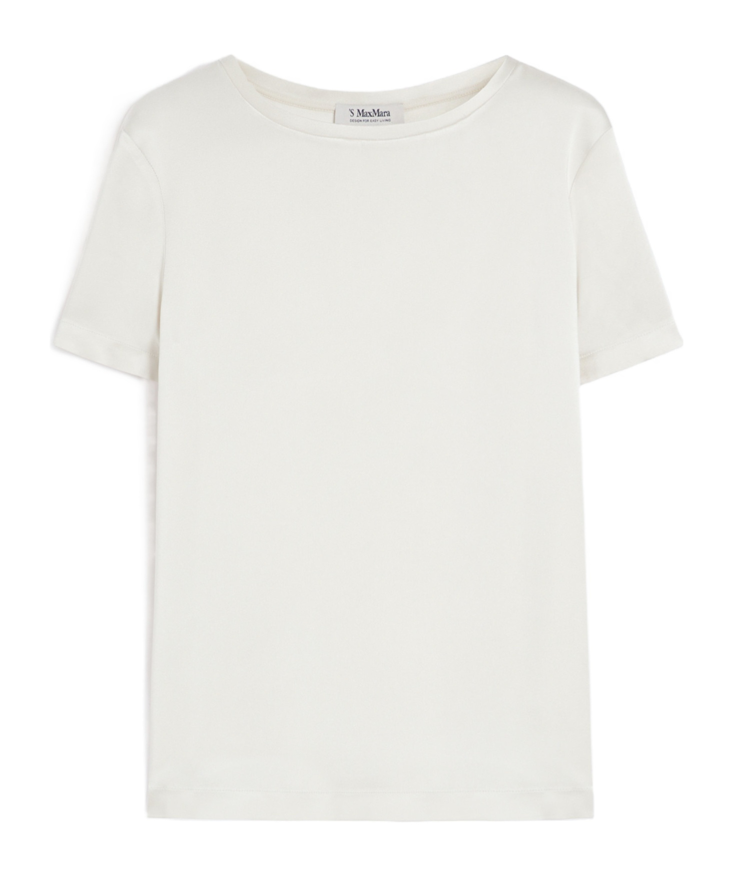Max Mara Round Neck Short Sleeve T-shirt In White