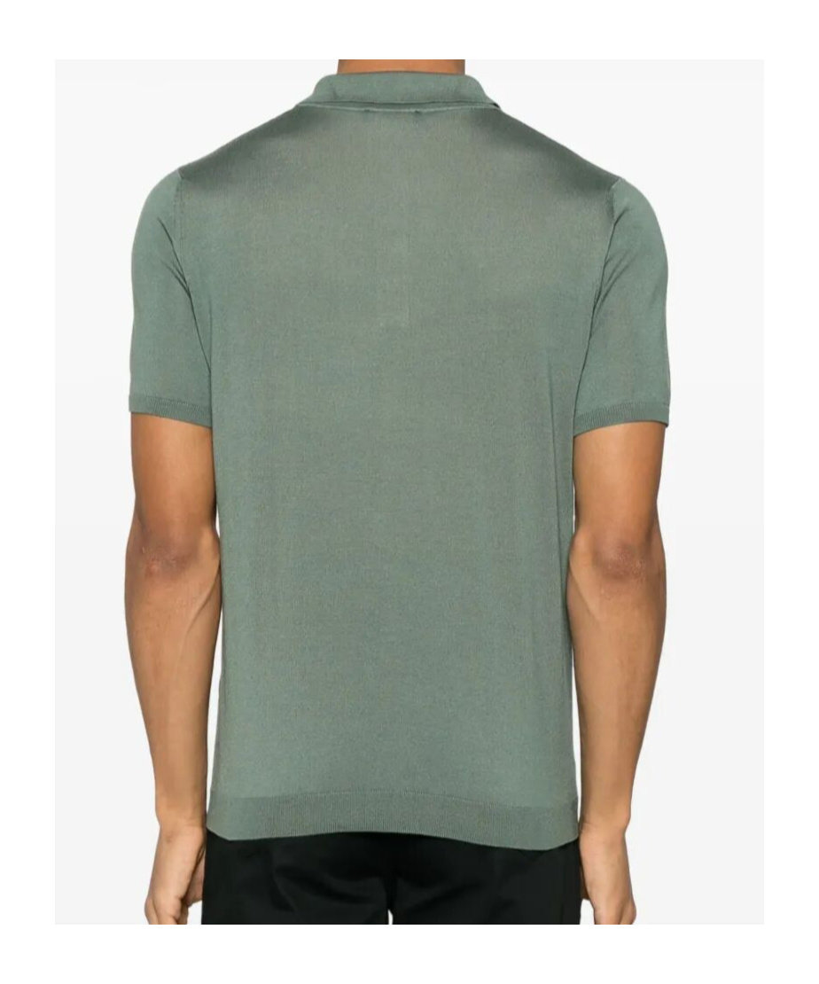 Roberto Collina Ribbed Collar Polo Shirt With Short Sleeves In Gray