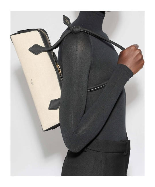 Alaïa Le Teckel Medium Shoulder Bag In Canvas And Leather