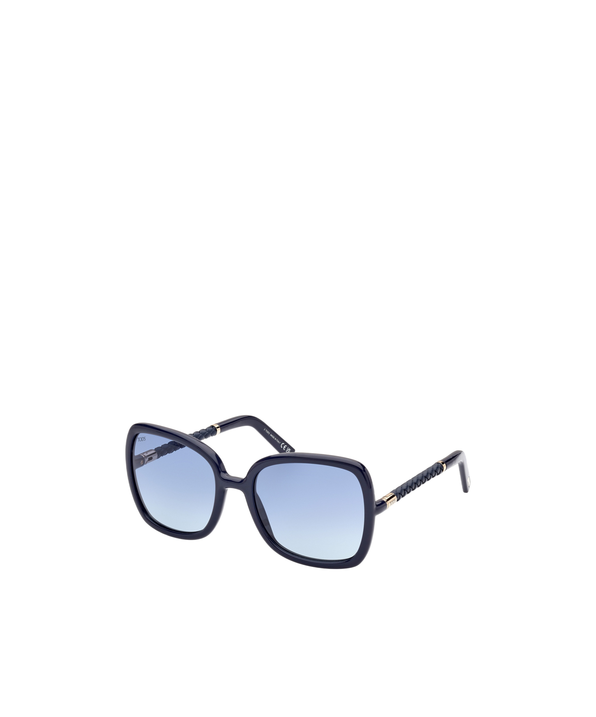 Shop Tod's Geometric Frame Sunglasses In Blue