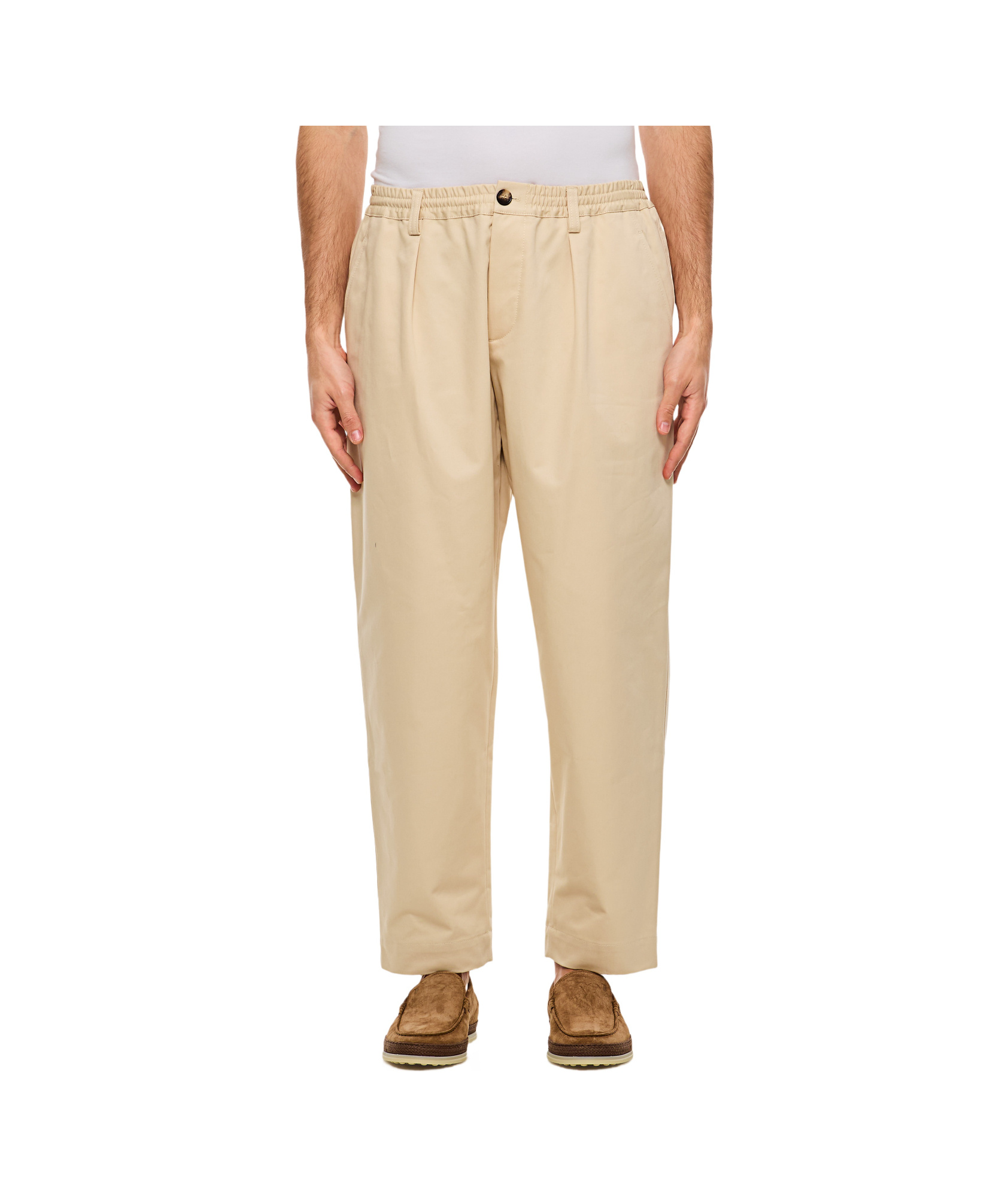 Shop Marni Organic-cotton Trousers In Nude