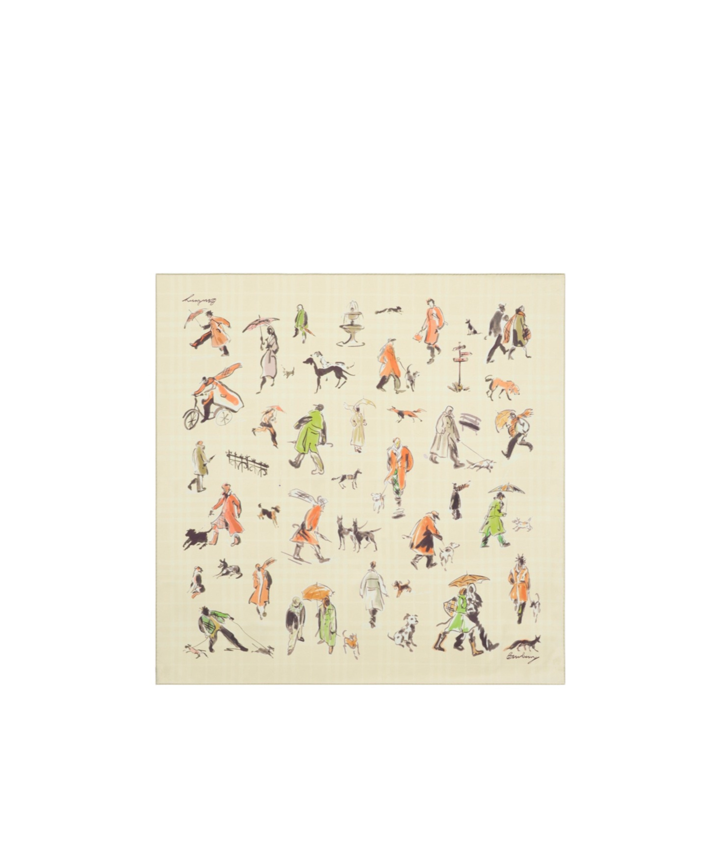 Burberry Paws On Parade Silk Scarf In Kite Color