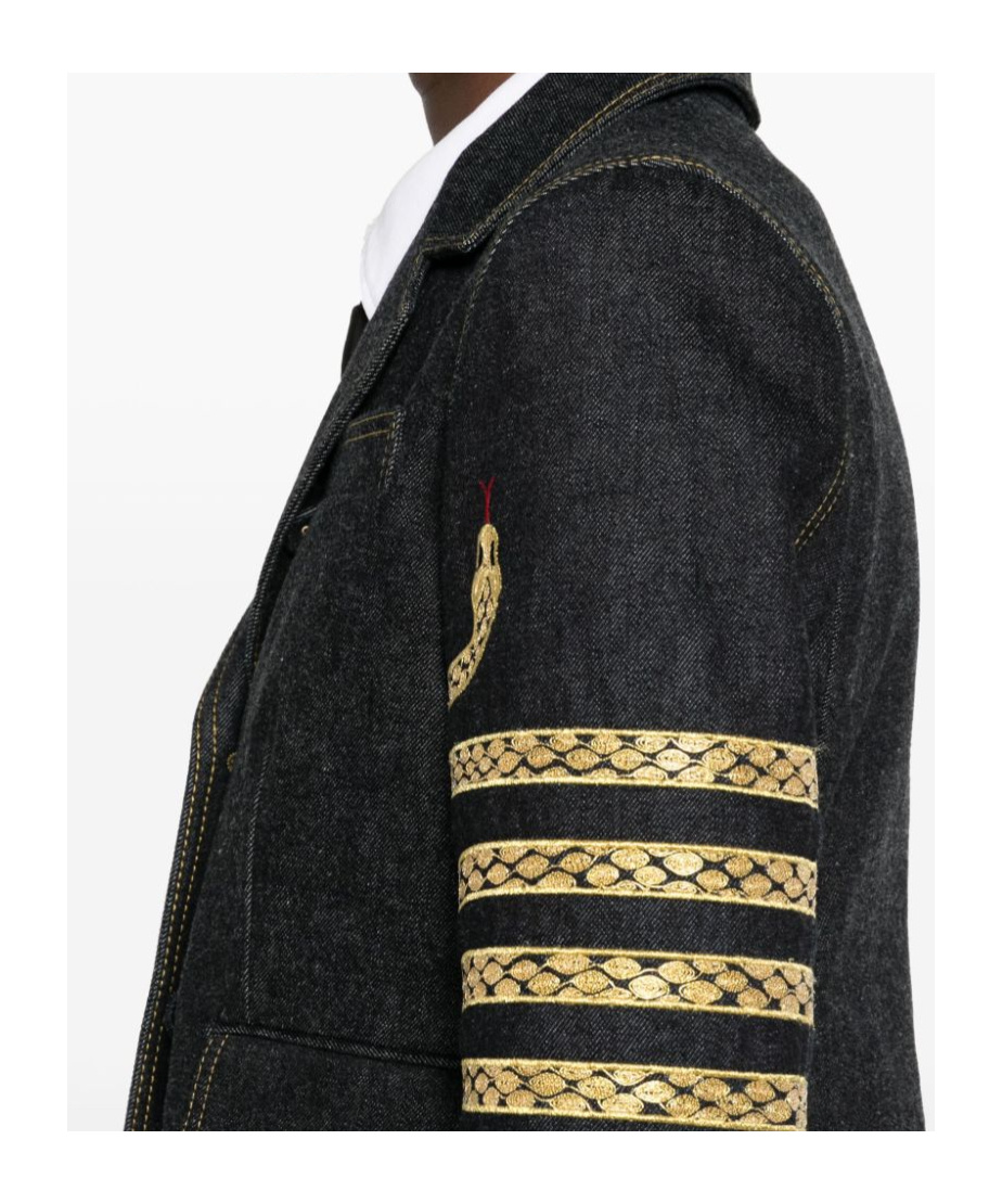 Thom Browne Jeansblazer Mit Schlangenmotiv In Black