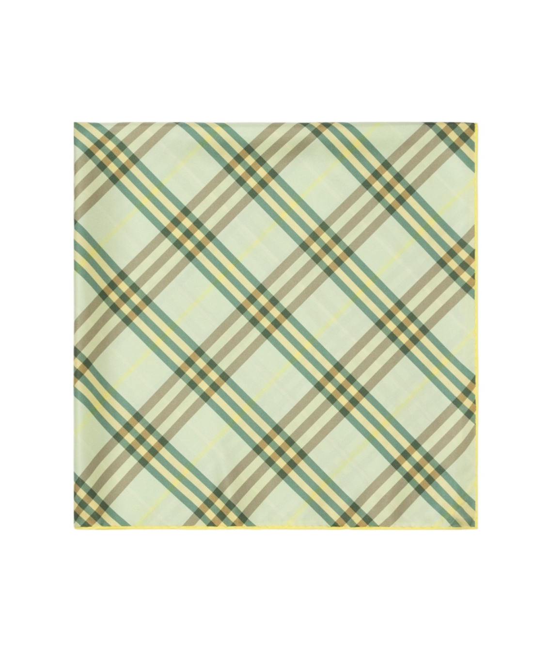 Burberry Check Silk Square Scarf In Green