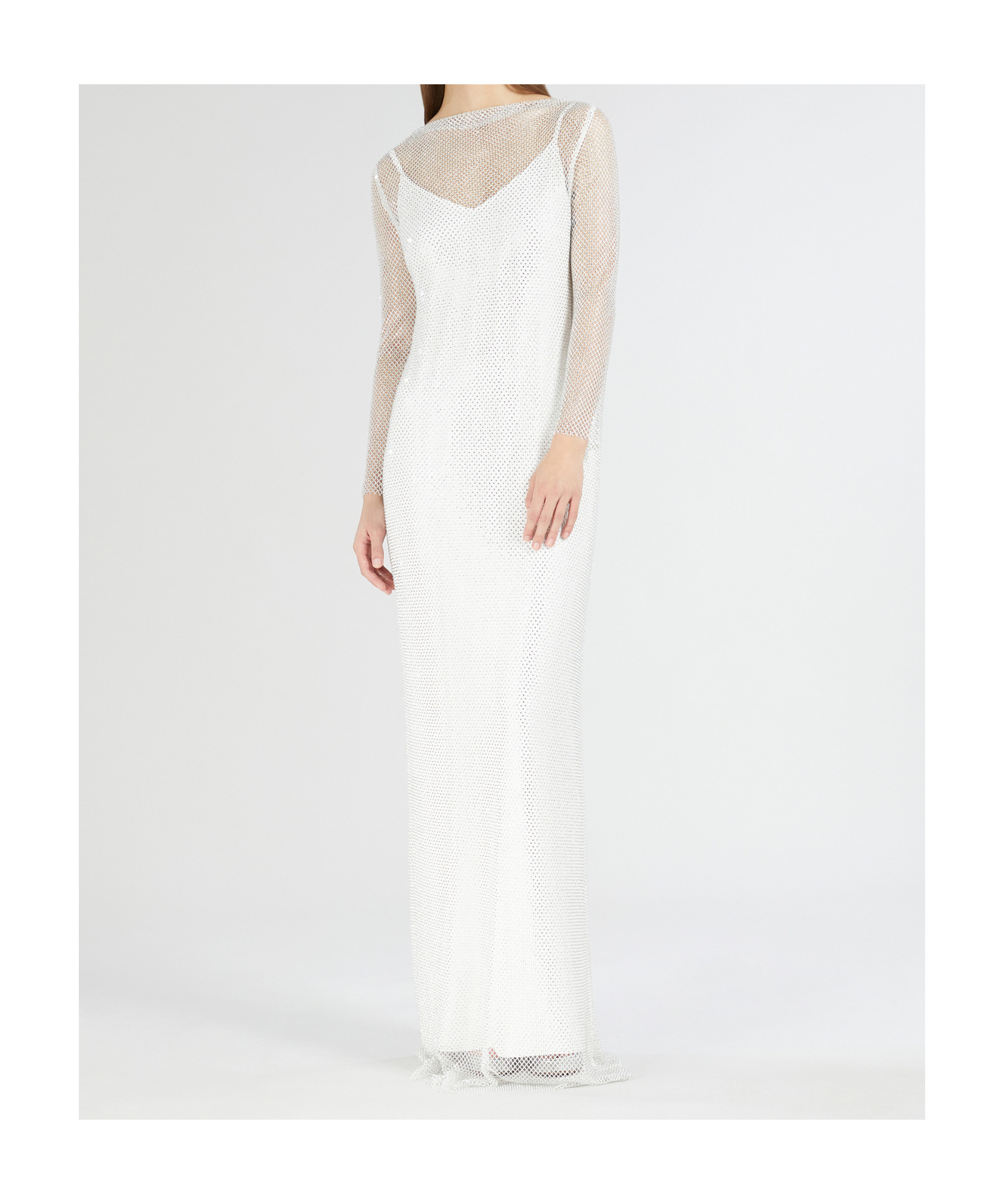 Max Mara Long Sleeve Dress In White