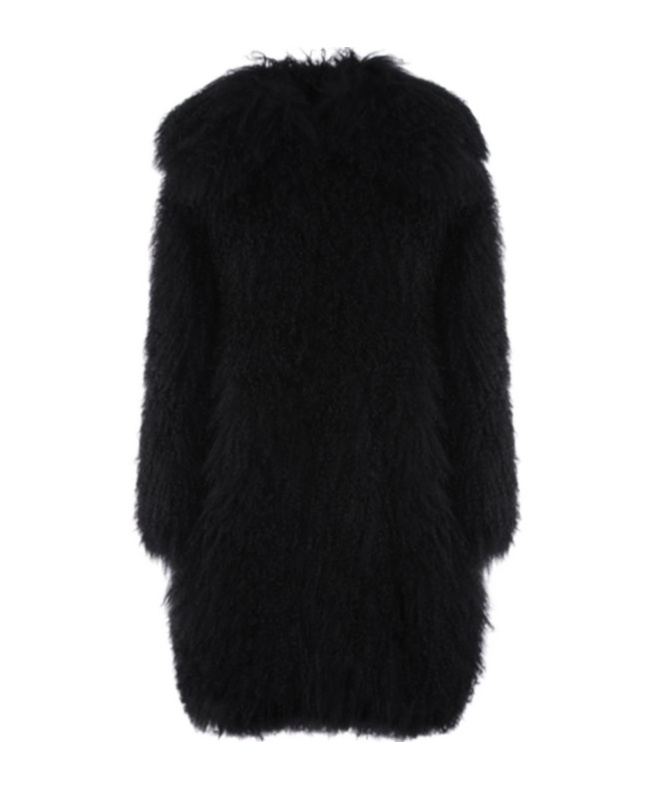 Alaïa Long-sleeved Fur In Black