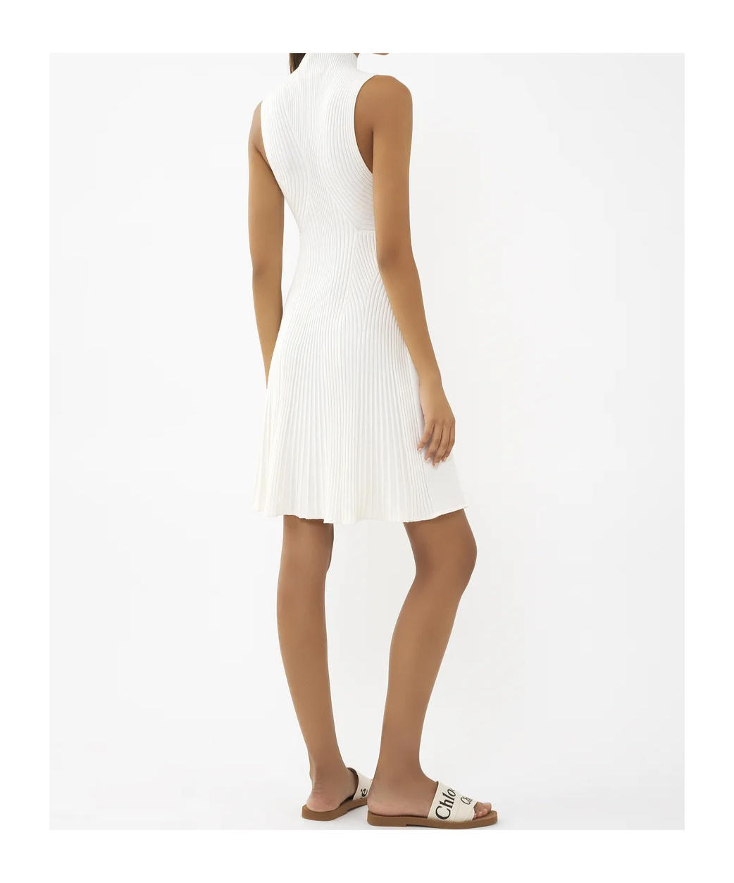 Chloé Off-white Sleeveless Midi Dress In White