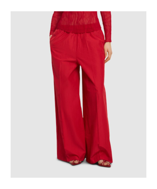 FORTE FORTE ELASTIC WAIST TAFFETA WIDE LEG PANTS