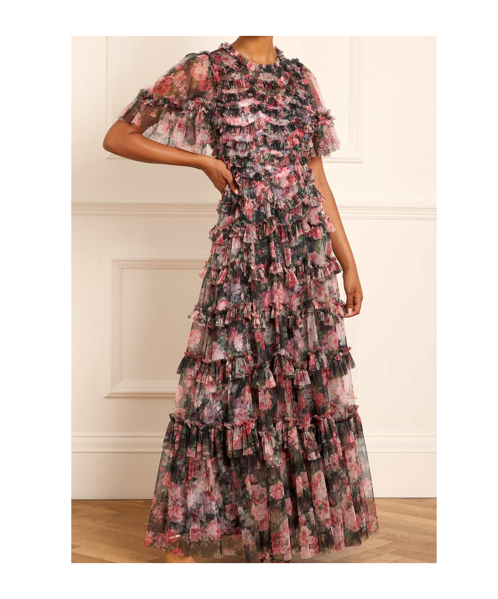 Needle & Thread Round-neck Dress Skirt In Multicolor