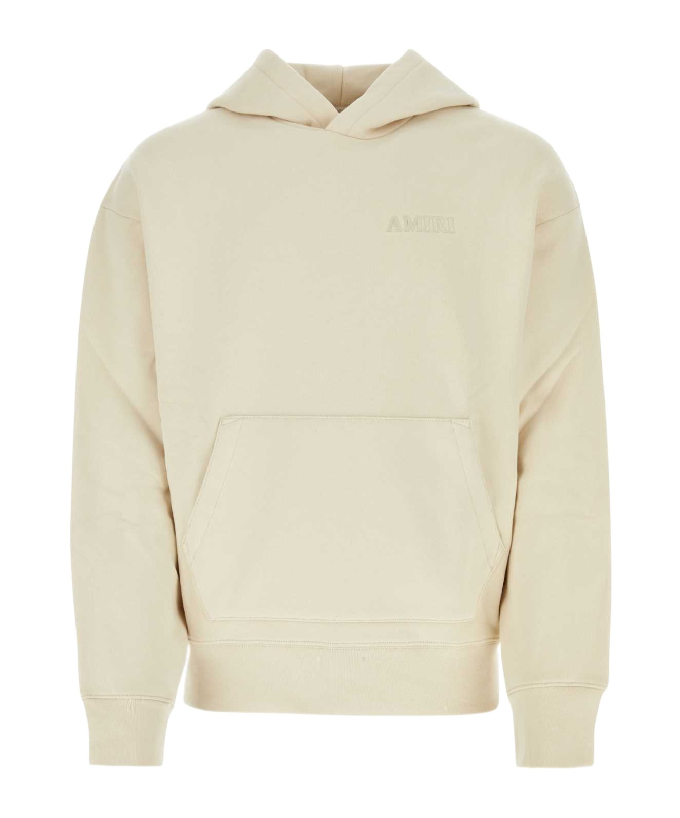 Amiri Cotton Sweatshirt With Front Pocket And Hood In Nude