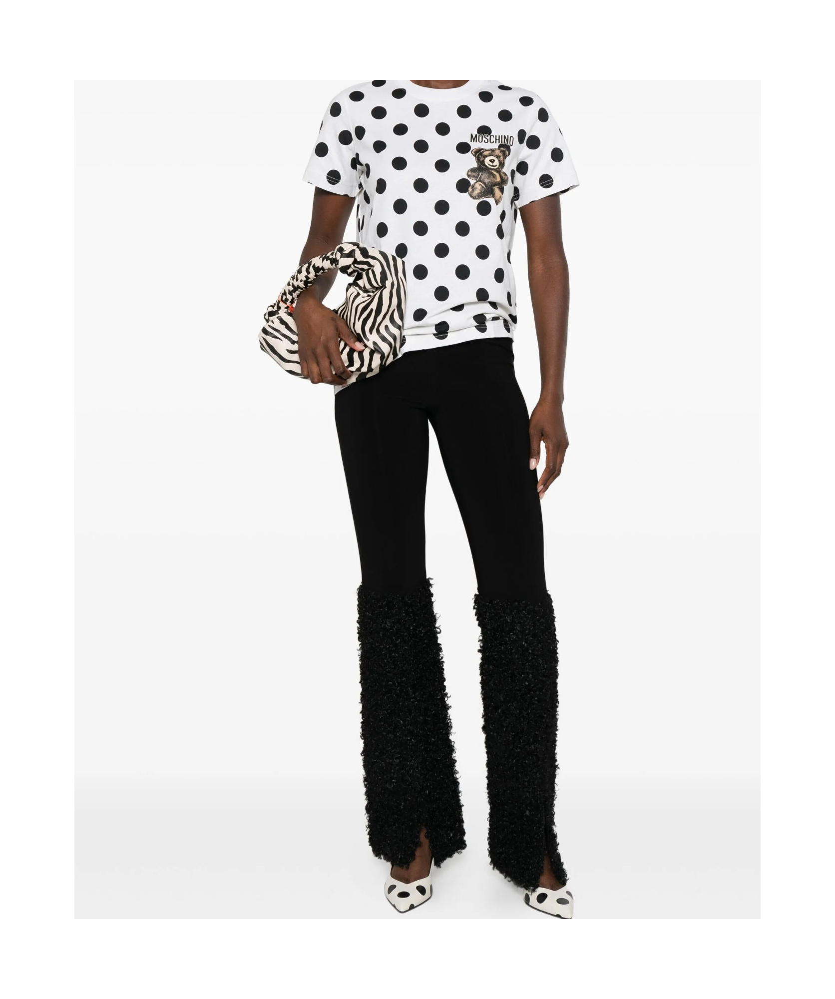 Moschino Teddy Polka-dot T-shirt In White